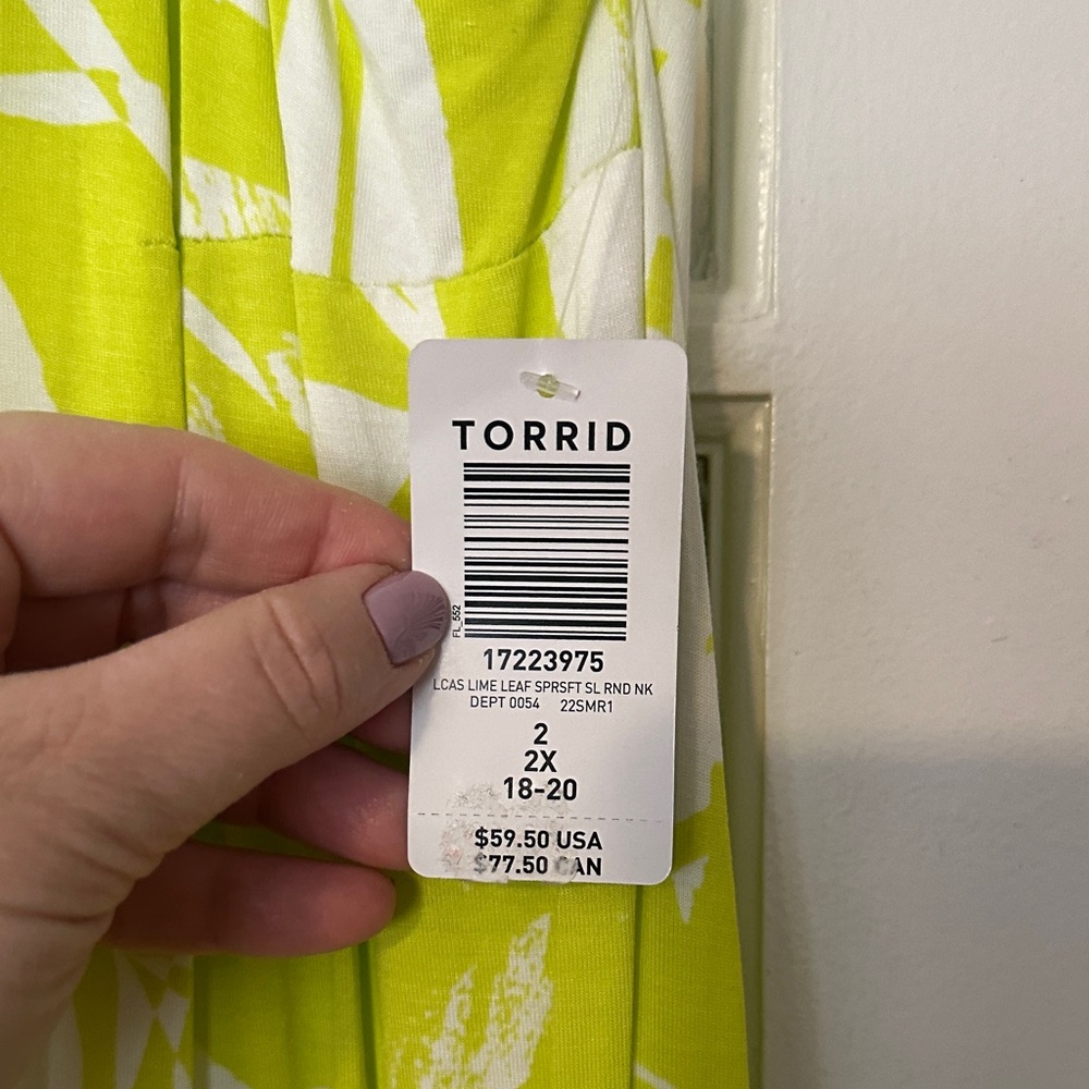 torrid Lime Green & White Print Romper Jumpsuit - Picture 4 of 6